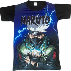 Naruto 3D Dijital Baskılı Çocuk T-Shirt Siyah