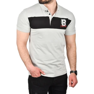 Erkek Slim Fit Nefes Alan Pamuklu Kumaş Dar Kesim Kıvrılmaz Yaka Polo Yaka Tişört 2503019