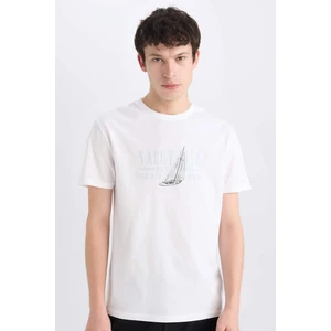 %100 Pamuk Regular Fit Bisiklet Yaka Baskılı Kısa Kollu Tişört E1314AX25SM