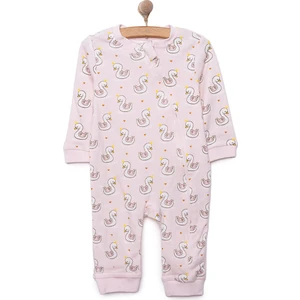 Kız Kuğu Desenli Fermuarlı Patiksiz Tulum