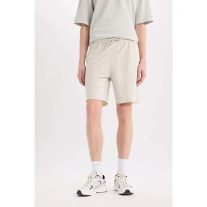 %100 Pamuk Slim Fit Dar Kesim Dar Paça Cepli Basic Düz Şort B8673AX25SM