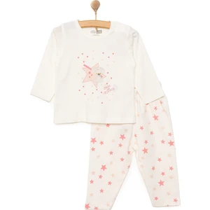 Hellobaby Kız Küçük Yıldız Desenli Uzun Kol Pijama Takımı