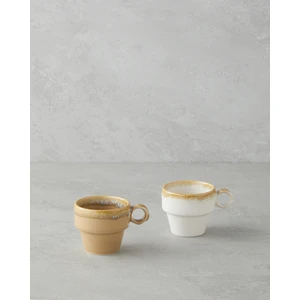 English Home Arlena Seramik 2'li Kahve Fincan Takımı 105 ml Bej-Kahverengi