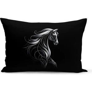 Klasik At Serisi Çift Tarafı Dijital Baskılı Kırlent Kılıfı (Horse)
