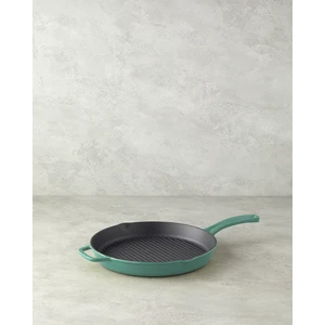 Hecha Demir Döküm Yuvarlak Grill Tava 28X4 cm Biberiye Yeşili