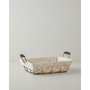 Woven Metal Ekmek Sepeti 30 x 23 x 8,5  cm  Krem