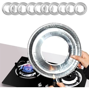 Ocak Koruyucu Yağ Geçirmez Alüminyum Folyo Ped, Yeniden Kullanılabilir Isıya Dayanıklı Temiz Hijyenik Mutfak Için (22 cm x 22 Cm) (10 Adet - Yuvarlak)