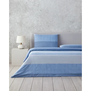 Modern Strip Kolay Ütülenir Çift Kişilik Nevresim Takımı 200 x 220  cm  Mavi