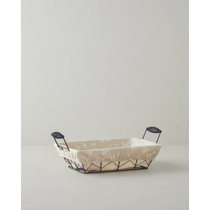 Woven Metal Ekmek Sepeti 26 x 19 x 7,5  cm  Krem