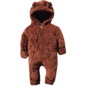 İpek Atlas Kız Erkek Bebek ve Çocuk Patikli Kapüşonlu Kışlık Ayı Tulum