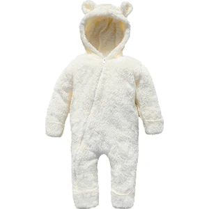 İpek Atlas Kız Erkek Bebek ve Çocuk Patikli Kapüşonlu Kışlık Ayı Tulum