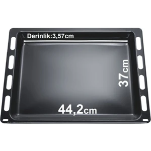 Ankastre Fırın Tepsi Emaye Derin Tepsi Siyah 44,2 x 37 cm