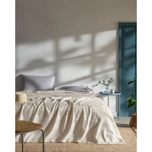 Mathilda Çift Kişilik %100 Pamuk Karde Düz Pike - Bej