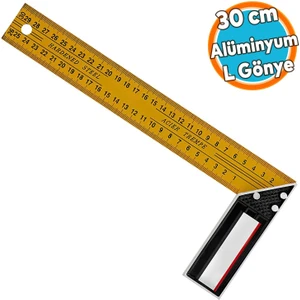Alüminyum Marangoz L Gönye Sarı Gönye Cetvel Kaynak Kaynakçı Marangoz Gönyesi 300 mm
