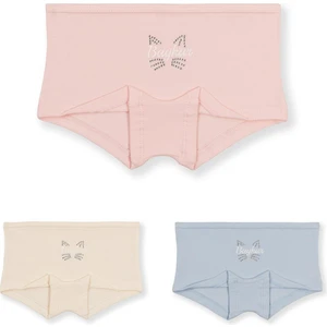 Kız Çocuk Pamuklu Renkli Baskılı Likralı Boxer 3'lü Paket  5892 Renkli