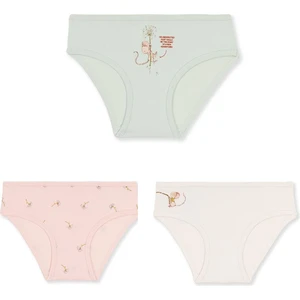 Kız Çocuk Pamuklu Renkli Baskılı Bikini Külot 3'lü PAKET 5854 Renkli