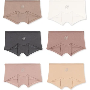 Kız Çocuk Pamuklu Likralı Taş Baskı Detaylı Boxer 6!lı Paket 5896 Renkli