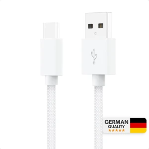 By Deji Xiaomi Uyumlu Kablo 120W Örgülü Hızlı Şarj ve Data Kablosu Type-C 1.2m Beyaz