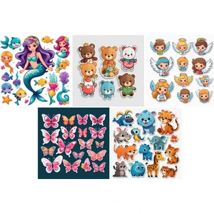 Kız Çocuk Etiket Sticker Yapıştırma Seti Defter Masa Dolap Suluk Duvar Etiket