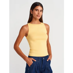 21048 Halter Yaka Top-Sarı