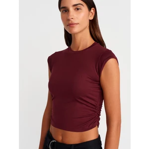 30899 Yanları Büzgü Detaylı Top-Siyah