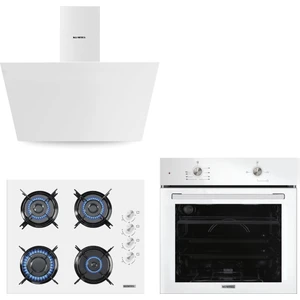 Home Basic Beyaz Cam Ankastre Set