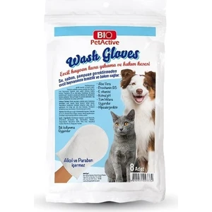 Bio Pet Active Pet Active Wash Gloves Kuru Yıkama Ve Bakım Kesesi 8 Adet