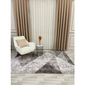 Bej Renk Geometrik Desen Kaymaz  Taban Yolluk Halı