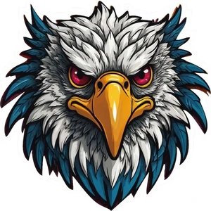 Altınuç Art Design 5 Adet 9x9 cm Kartal Sticker Araba Motor Laptop Kask Sticker