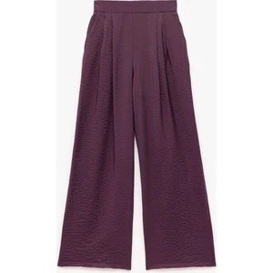 Viskon Pileli Cepli Yüksek Bel Palazzo Pantolon