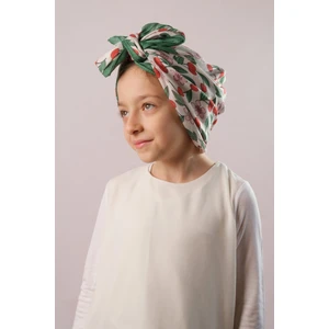 Pembe Dijital Baskılı Çocuk Tesettür Eşarp Pamuk Polyester Çilek Desenli 6001_04