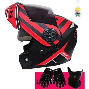 Runxi Life Hall  Eldiven ve Maske  Erkek ve Kadın Açık Kask  Çift Lensli Tam Kask  Motosiklet Olmayan Kask (Yurt Dışından)