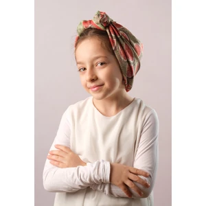 Pembe Dijital Baskılı Çocuk Tesettür Eşarp Pamuk Polyester Çilek Desenli 6001_04