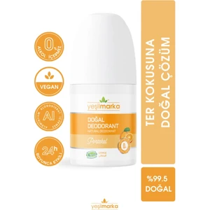 Doğal Roll-On Deodorant Portakal Kokulu Unisex 50 ml Pudrasız Alüminyumsuz Vegan