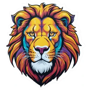 Altınuç Art Design 5 Adet 8x9 cm Aslan Sticker Araba Motor Laptop Kask Sticker