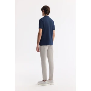 Avva Erkek Lacivert Kıvrılmaz Polo Yaka %100 Pamuk Basic Regular Fit T-Shirt B001032