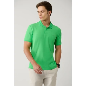 Erkek Yeşil %100 Pamuk Hızlı Kuruyan Kıvrılmayan Polo Yaka T-shirt B001032