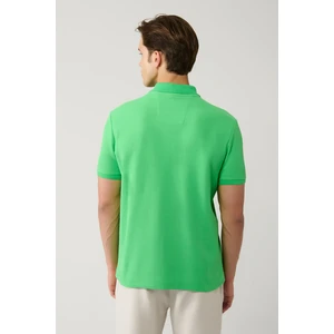Avva Erkek Yeşil Kıvrılmaz Polo Yaka %100 Pamuk Basic Regular Fit T-Shirt B001032