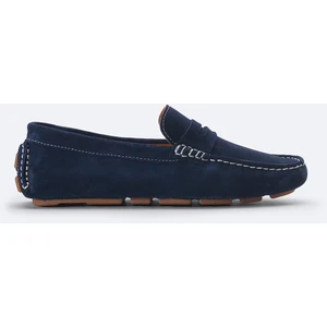 Erkek Lacivert %100 Süet Loafer Ayakkabı B008001