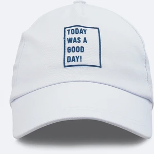 Erkek Beyaz %100 Pamuk Slogan Baskılı Spor Şapka A31y9205