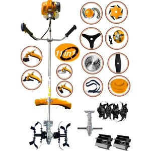 German X-Torq Yellow Yan Tipi 11 in 1 Benzinli Ot Çalı Çim Biçme Tırpanı Full Aparat Hediyeli