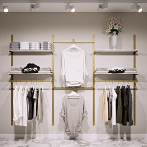 Mağaza Raf Sistemi, Askılık Sistemi, Butik Rafı, Mağaza Stand, Giyinme ODASI-185 x 200