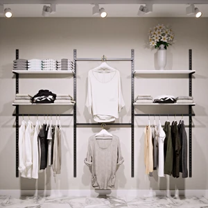 Mağaza Raf Sistemi, Askılık Sistemi, Butik Rafı, Mağaza Stand, Giyinme ODASI-185 x 200