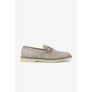 Erkek  Deri Bej Süet Loafer Ayakkabı 698 1191-3 Erk Ayk Y25 Bej Suet