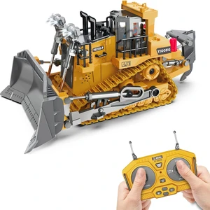 Işıklı Sesli Full Fonksiyon Metal Hareketli Buldozer 9 Kanal 2.4ghz Uzaktan Kumandalı Iş Makinesi Kepçe Rc