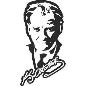 18X9,5 cm Mustafa Kemal Atatürk Sticker Araba Motor Kask Laptop Defter Sticker