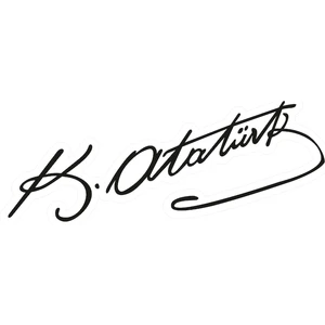 Altınuç Art Design 2 Adet 20X8 cm Mustafa Kemal Atatürk Imza Sticker Laptop Kask Araba Motor Defter Sticker