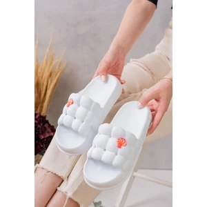 Kadın Lüks Hafif ve Yüksek Taban Kaymaz Sticker Desenli Günlük Plaj Deniz Havuz Banyo Terliği jel