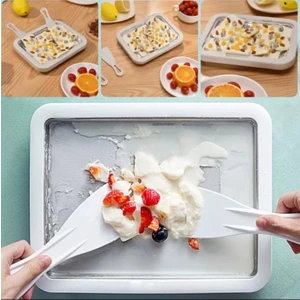 Ev Tipi Spatulalı Kore Tarzı Rulo Dondurma Tavası Yoğurt Tatlı Bowl Tabağı