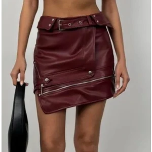 Mini Deri Etek, Bordo Deri Etek, Etek, Mini Etek, Tasarım Etek